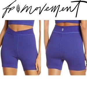 Free People FP Movement Free Throw Shorts in in Outerspace  NWT Boho Ribbed Yoga